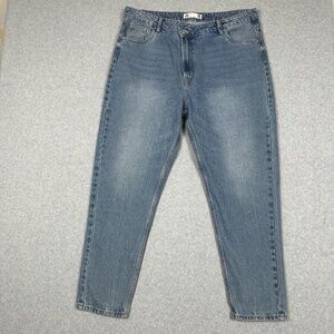 Refuge Jeans Womens Juniors 15 Mom Fit High Waist‎ Tapered Mid Wash Blue Denim